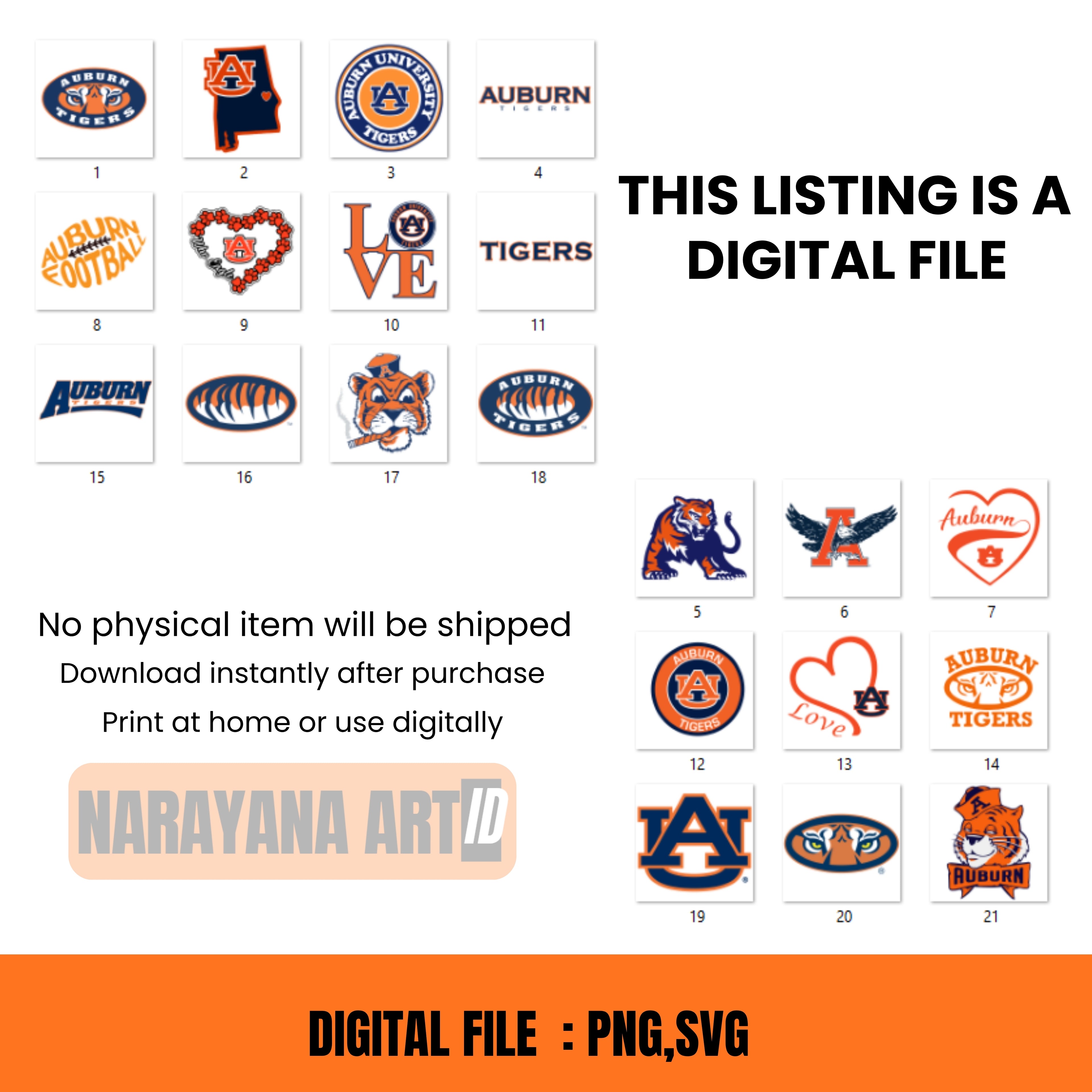 21 Auburn Tigers Logo  PNG & SVG